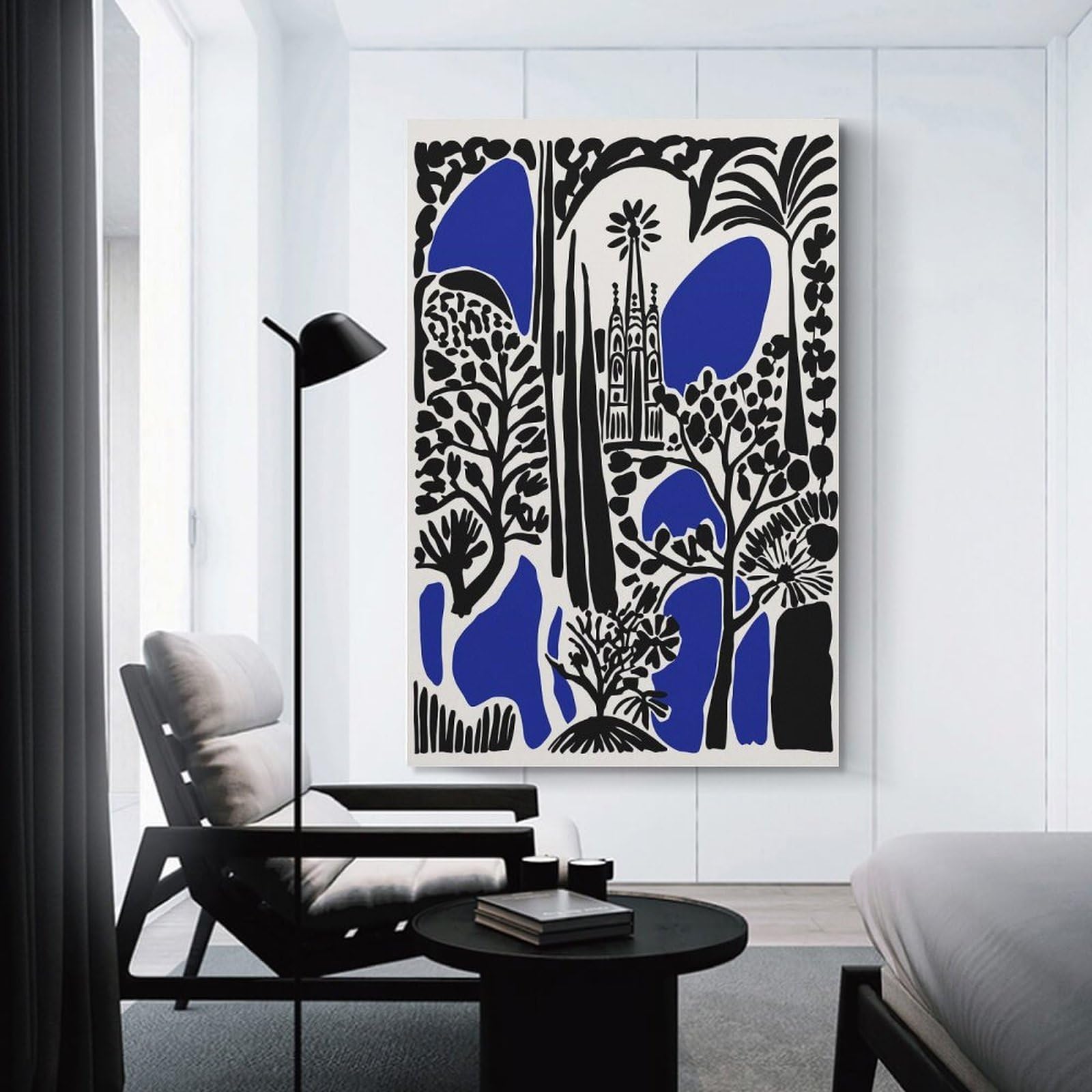 Junmoney Barcelona Architecture Abstract Art Room Decor Wall Art 20x30inch(50x75cm), for Corridors, Hallways Or Apartment Entries, Decorative Wall Art for Narrow Spaces