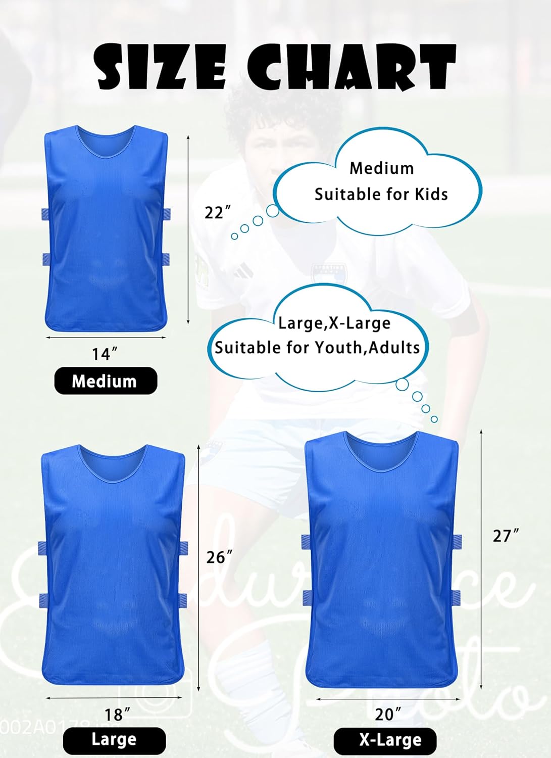 Custom Small Mesh Soccer Pinnies,Personalized Scrimmage Vest Pennies for Sports Kids Youth Adults with Number Team and Logo