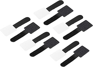 MECCANIXITY Self-Adhesive Cable Ties Hook and Loop Tape 90mm x 28mm Cord Wraps Black Fasten Manage Pack of 30