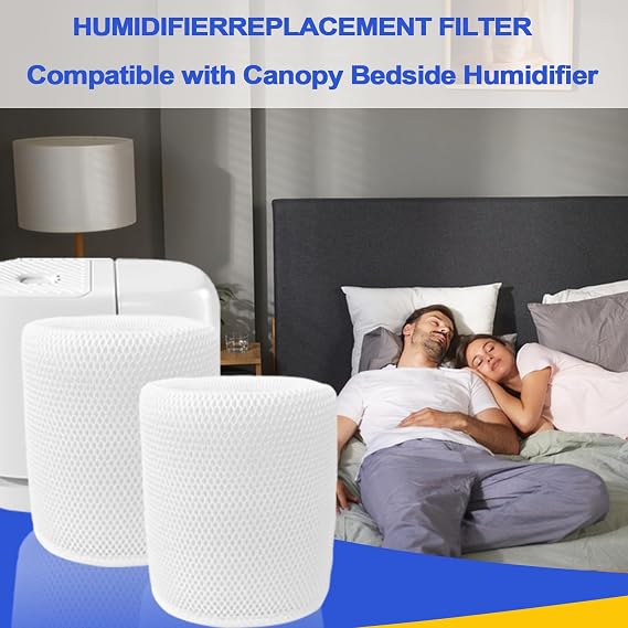 REEZEIVI 4 Pack Mesh Humidifier Replacement Filter Compatible with Canopy Bedside Humidifier,Washable Mesh and Reusable Mesh Fabric Humidifier Wick Filter Replacement