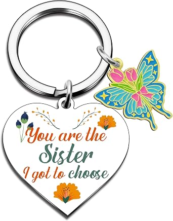 isiyu Cute Sister Gifts From Sister Keychain For Women | Cute Sisters Birthday Gift Love Keychain With Butterfly for Soul Best Friend Bestie Soul Sisters Gifts for Women