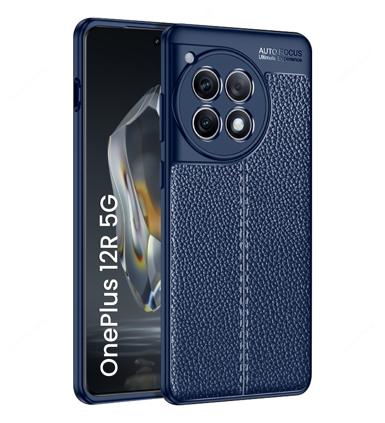 Golden Sand Cover Leather Texture Series Shockproof Armor TPU Back Cover Case for OnePlus 12R 5G Mobile Phone, Blue (B0CTQR5KR5) Amazon Price History, Amazon Price Tracker