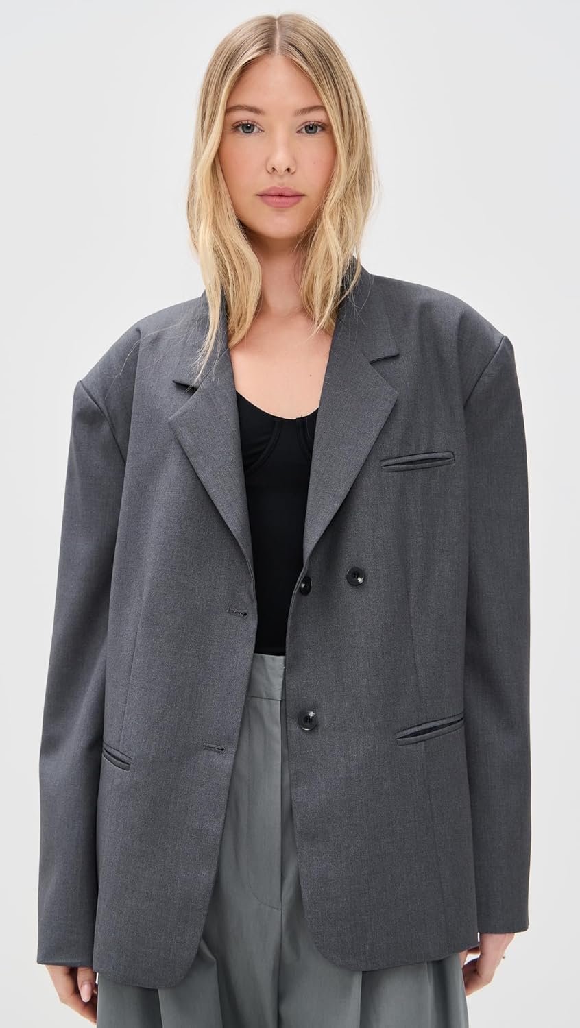 Simonett Women's Oversize Charcoal Blazer - Image 2
