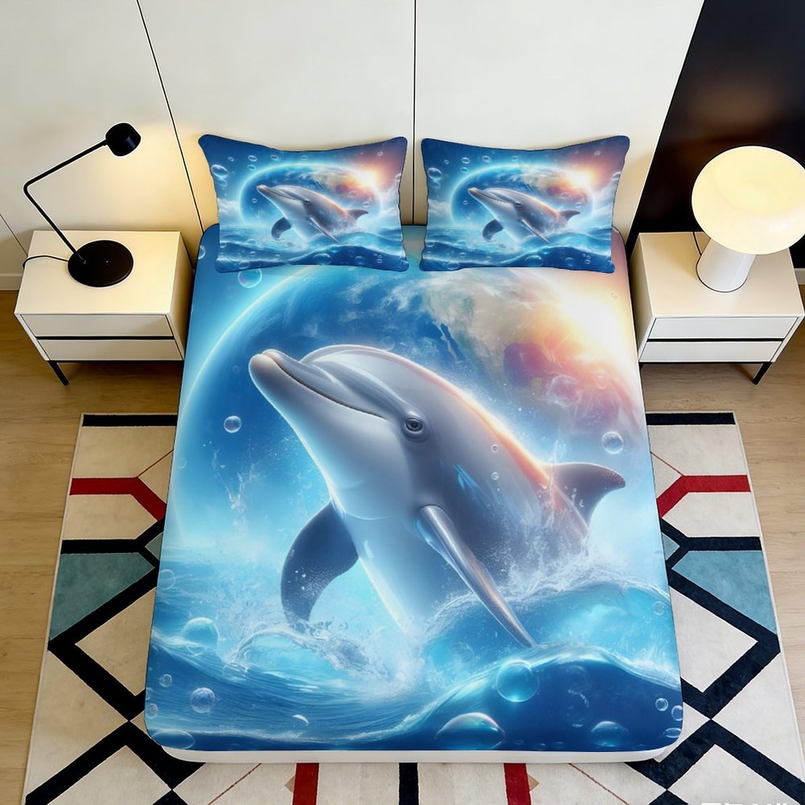 3D Printed Honeycomb Bee Fitted Sheet Microfiber Deep Pocket Bedroom Bedding Bee Hive Mattress Fitted Cover Non-Slip Washable 90x200x25cm