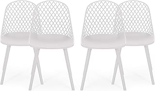 Christopher Knight Home Delora Outdoor Resin Dining Chairs (Set of 4), White