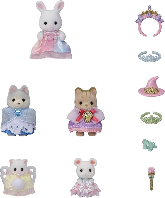 EPOCH Sylvanian Families Amusement Park Dolls Dream Color Baby Princess Set KO-74 Safety Toy Mark Certified, Toy for Ages 3 Years and Up, Dollhouse