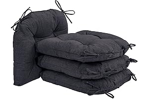 4 Pack Black Chair Cushions for Dining Chairs