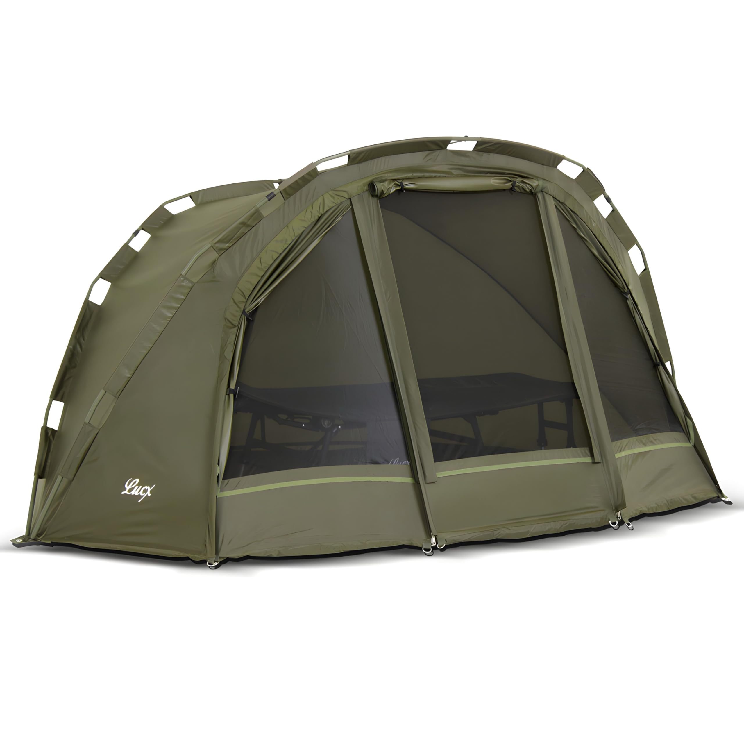 Carpa de pesca Lucx® Puma para 1 hombre, carpa con cúpula para 1 persona, tienda de pesca con columna de agua, tienda de campaña de 10.000 mm
