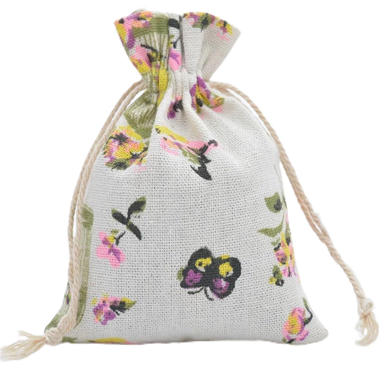 Jute Burlap Bags, Cotton Drawstring Storage Bags 10 pcs 10x14 cm(Color1)