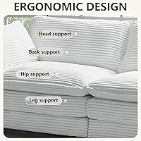 Vista 4 de Polar Aurora Sofá modular de gran tamaño, cómodo juego de sofá cama con 2 almohadas para reposabrazos, 2 asientos, combinación moderna de pana