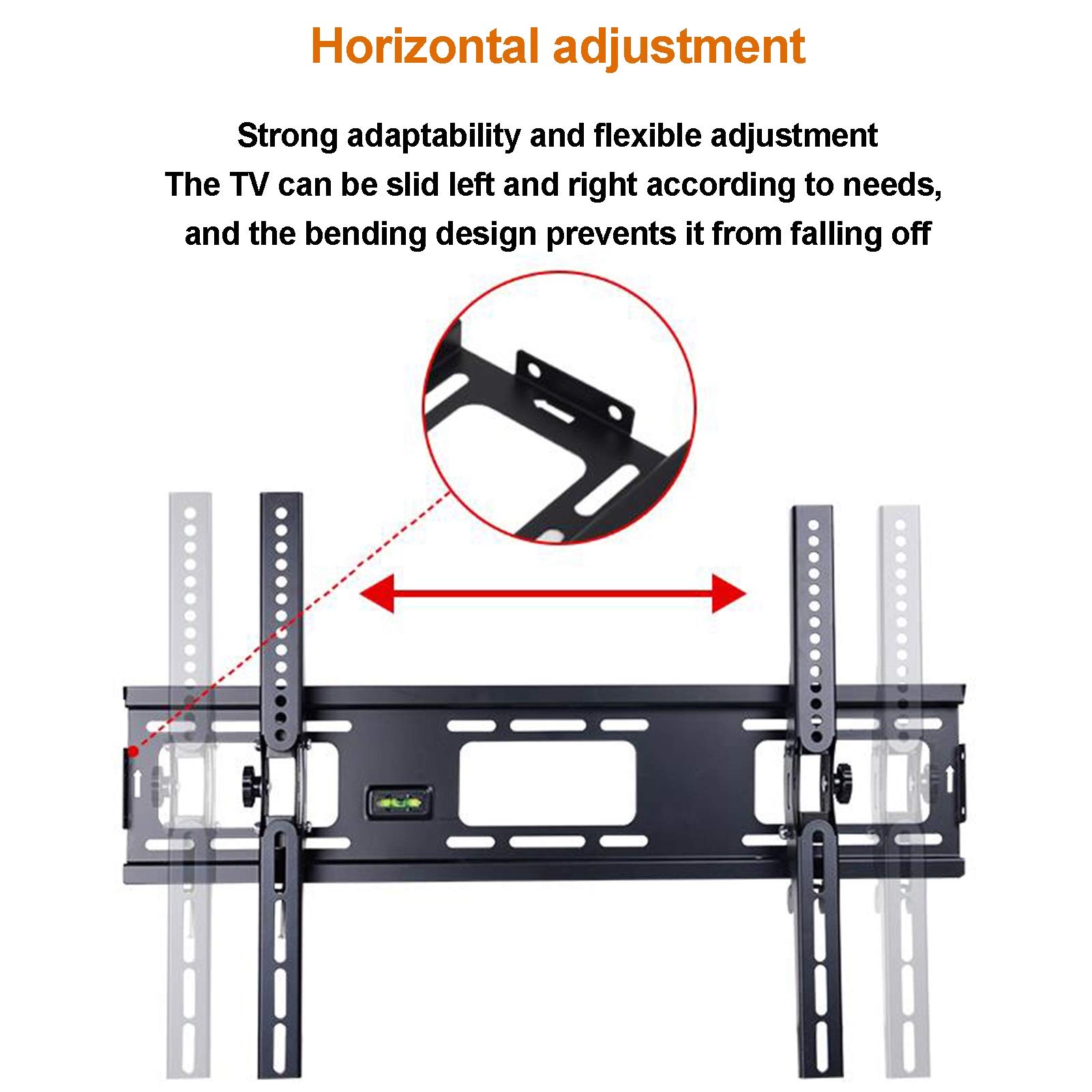 LIU- Soporte De Pared Inclinable for TV for La Mayoría De Televisores LED LCD Planos Curvos De 32-70 Pulgadas, VESA Máximo 600x400 Mm Soporta hasta 55 Kg