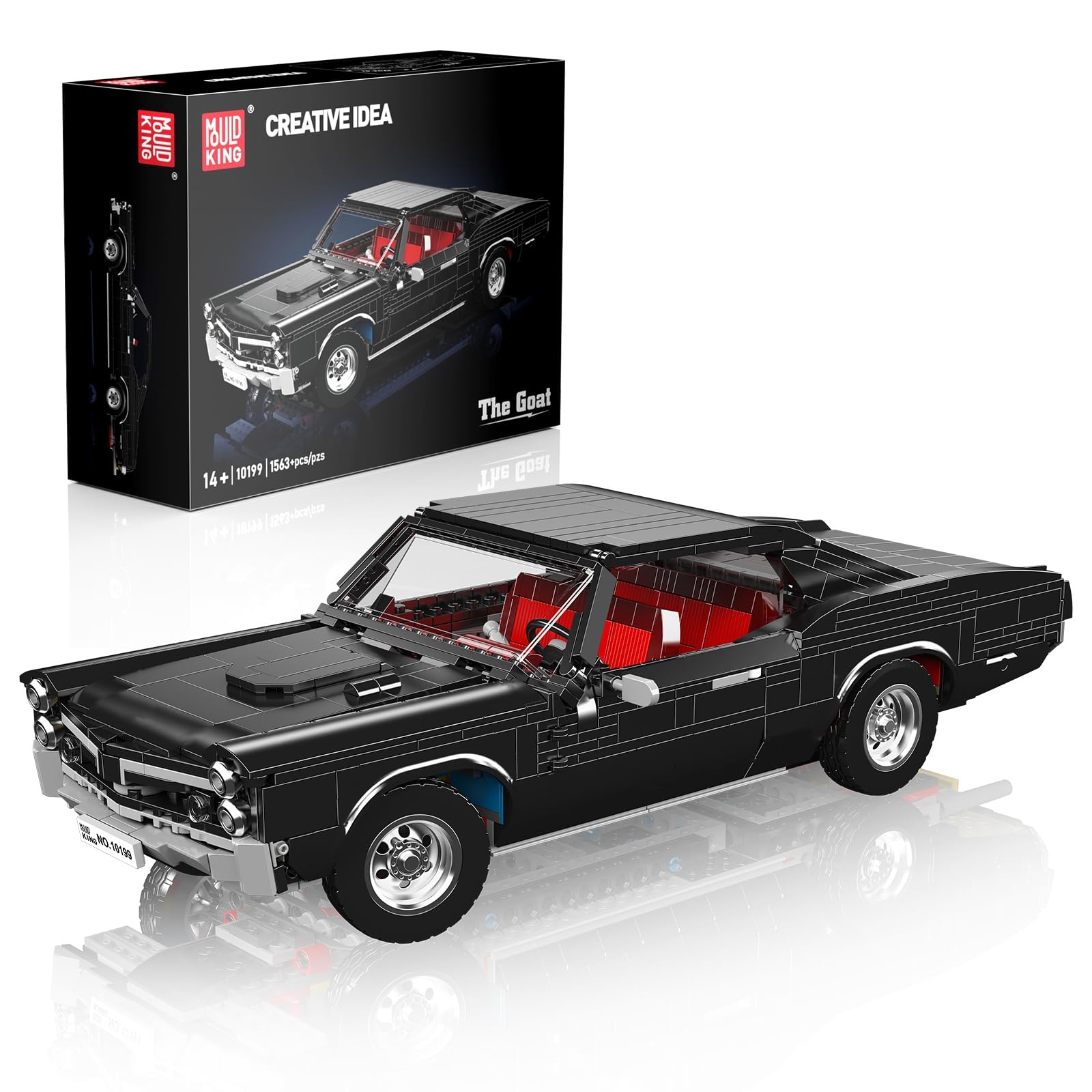 Mould King Auto Bauset, Sportwagen Modell 10199, Speed Champion Cars Bausatz 1563 Teile, Konstruktionsspielzeug für Erwachsene und Kinder ab 14 Jahren