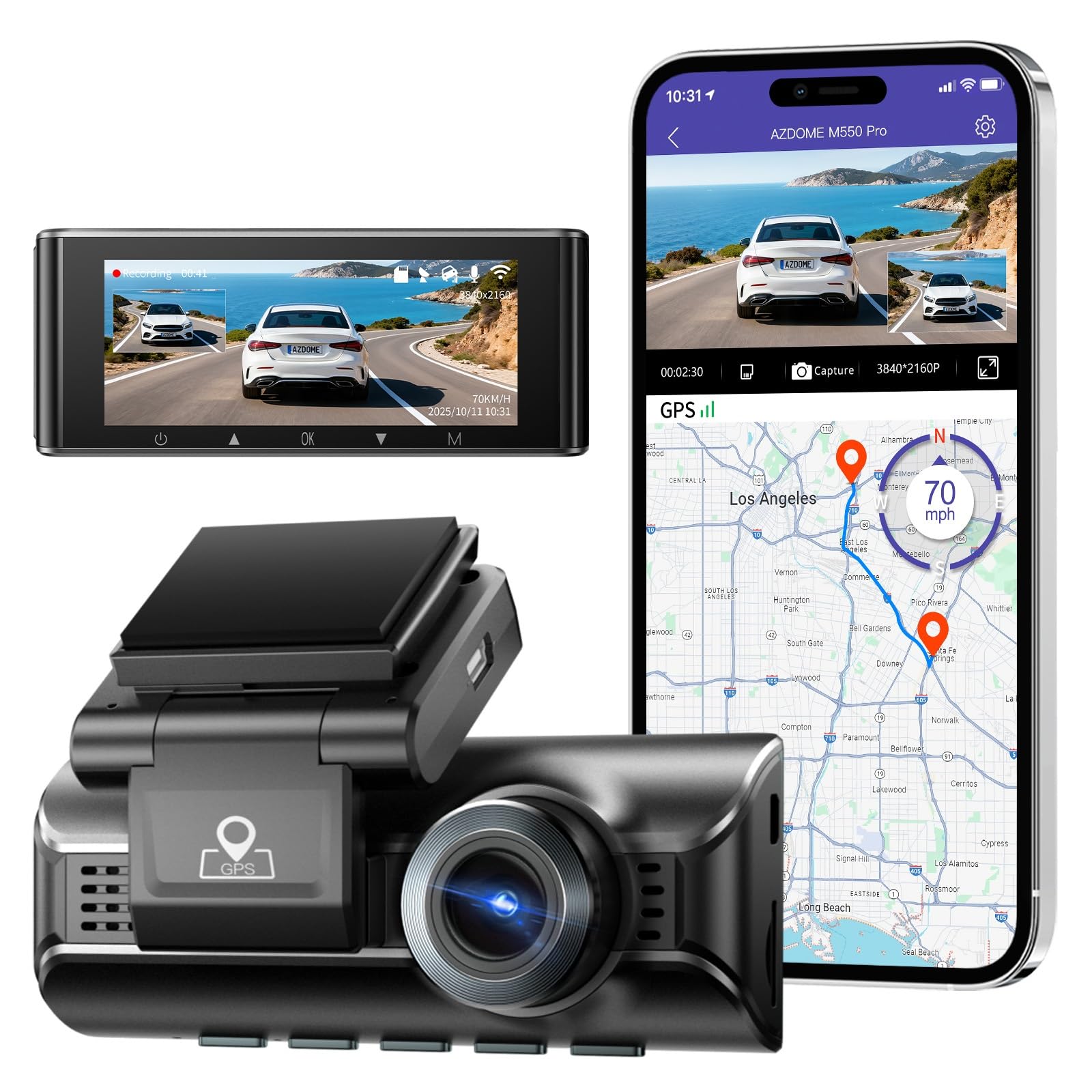 Azdome Uchwyt ssący obracany o 360° do kamery rozdzielczej GS63H/ GS63H Pro / GS63Pro akcesoria