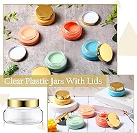 Vista 4 de Mumufy tarros de plástico transparente con tapas, recipientes de plástico redondos, contenedores de viaje vacíos, para cremas, tarros cosméticos