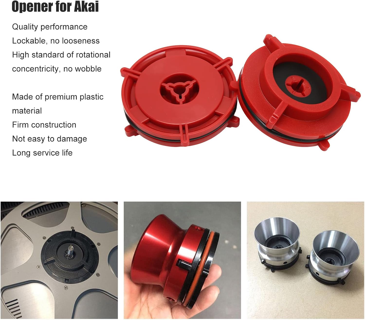 Hub Adapter, 1 Pair Nab Hub Adapters, Lockable No Loosening No Shaking Plastic Opener Universal Loading Device for Studer, for Akai, for TEAC, for B67, for (Red)