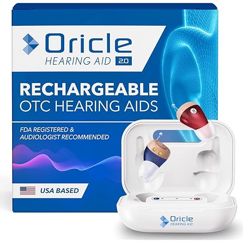 Oricle Standard 2.0 Hearing Aids for Seniors - Oricle Hearing Aids for Adults with Advanced Noise Cancellation - Easy Volume Control with Portable Charging Case
