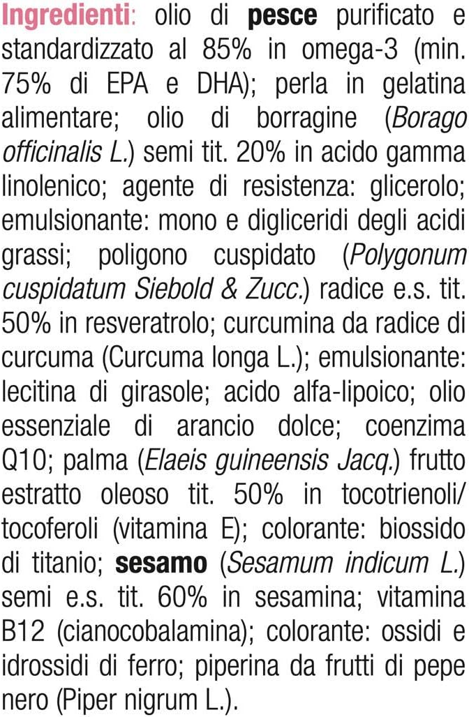 OMEGOR Antiage | Integratore per la Pelle | Omega 3 EPA/DHA e Omega 6 GLA |  Resveratrolo, Curcumina, Alfa Lipoico, Coenzima Q10, Tocotrienoli | 60  capsule : Amazon.it: Salute e cura della persona