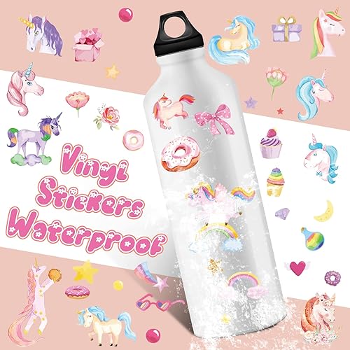 Miniatura 3 de Teling 48 hojas de calcomanías de unicornio más de 1500 lindas calcomanías impermeables para pared, calcomanías autoadhesivas para decoración de