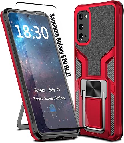LMDAMZ Funda resistente para Samsung Galaxy S20 anticaídas, resistente grado militar, a prueba de golpes, doble protección (TPU+PC), funda magnética