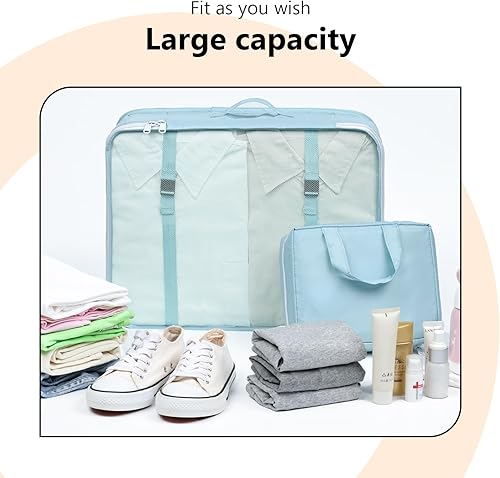 Miniatura 3 de Cubos de equipaje para viajes, 9 cubos de equipaje ligeros para maletas, se adaptan a bolsas de malla sin arrugas para una organización eficiente