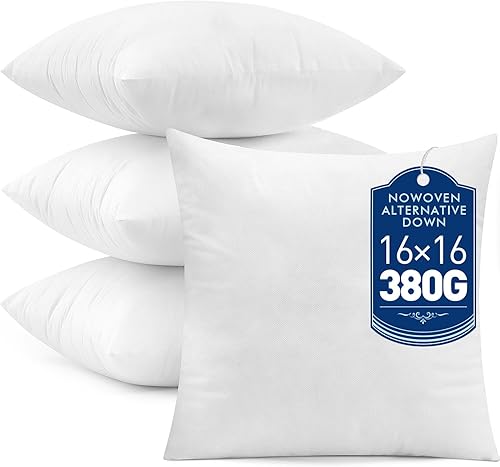 Miniatura 10 de MIULEE Juego de 2 insertos para almohada de 20x20 pulgadas, insertos para almohada 100% relleno virgen no tejido para sofá, sofá cama, sala de estar