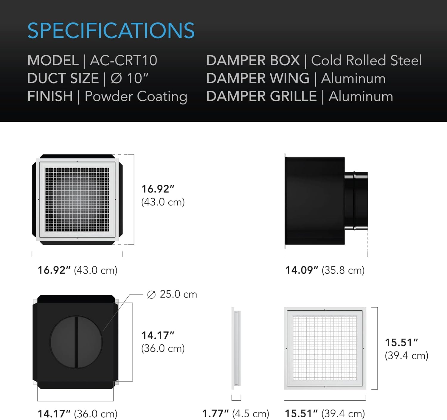 Buy AC Infinity CLOUDWAY Whole House EC Fan T10, 1200 CFM with
