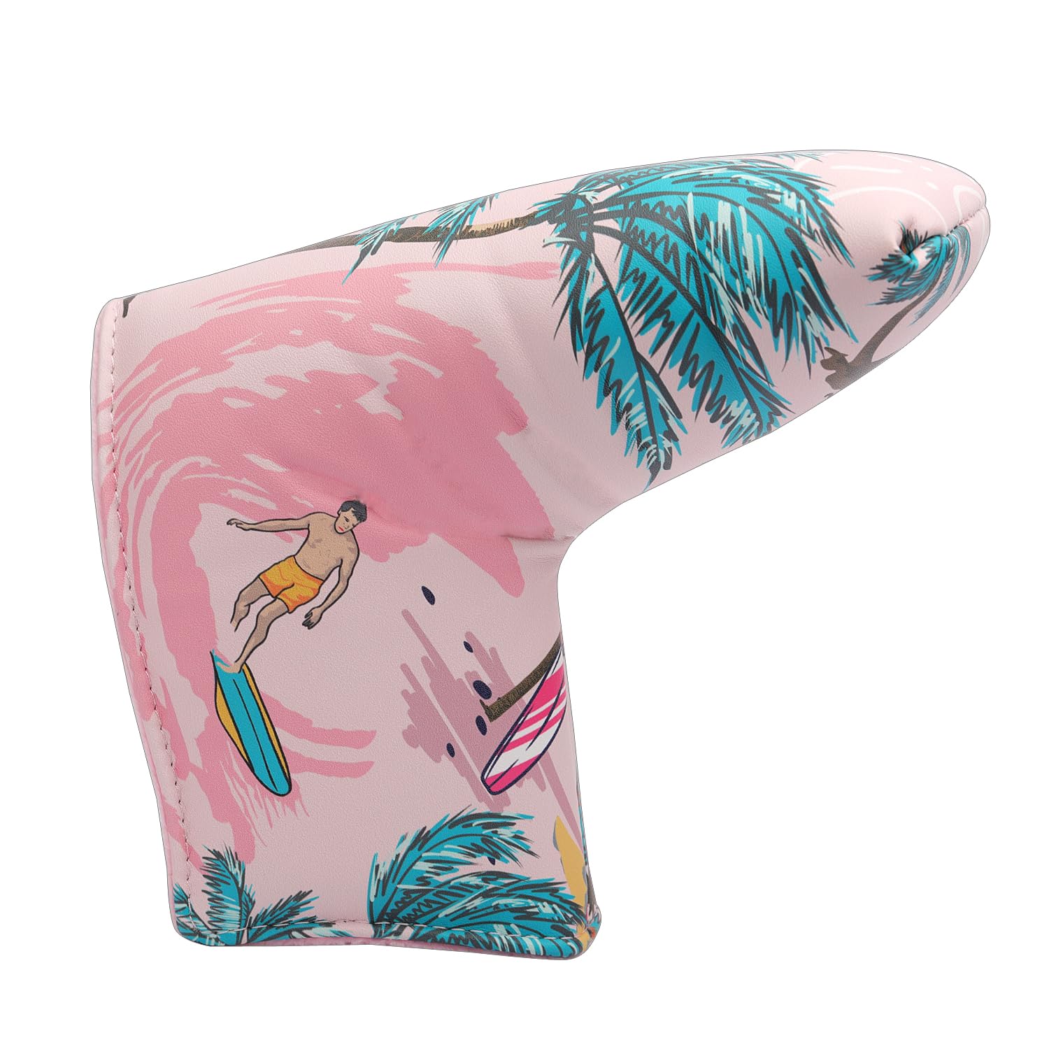 SHABIER Pink Blade Headcover with Aloha Tropical Hawaii Surf Beach Design for Golf Putter