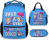 Vista 12 de Linda mochila Corgi, mochila escolar de 16 pulgadas con correas ajustables, duradera, ligera, mochila escolar