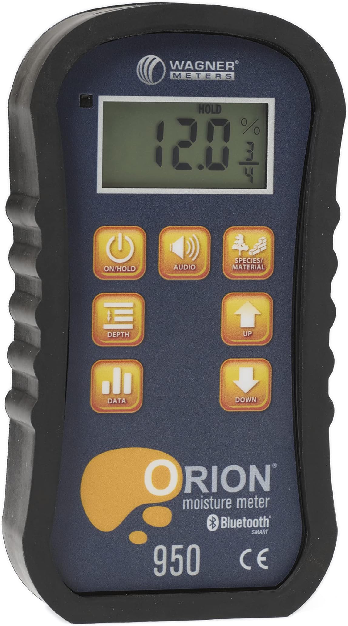 Orion® 950 Pinless Wood Moisture Meter by Wagner Meters I Accurate, Non-Damaging, Dual Depth Lumber Moisture Measurement, Bluetooth, Auto EMC, GPP/GPK & Dew Point Calculations (Standard Calibrator)