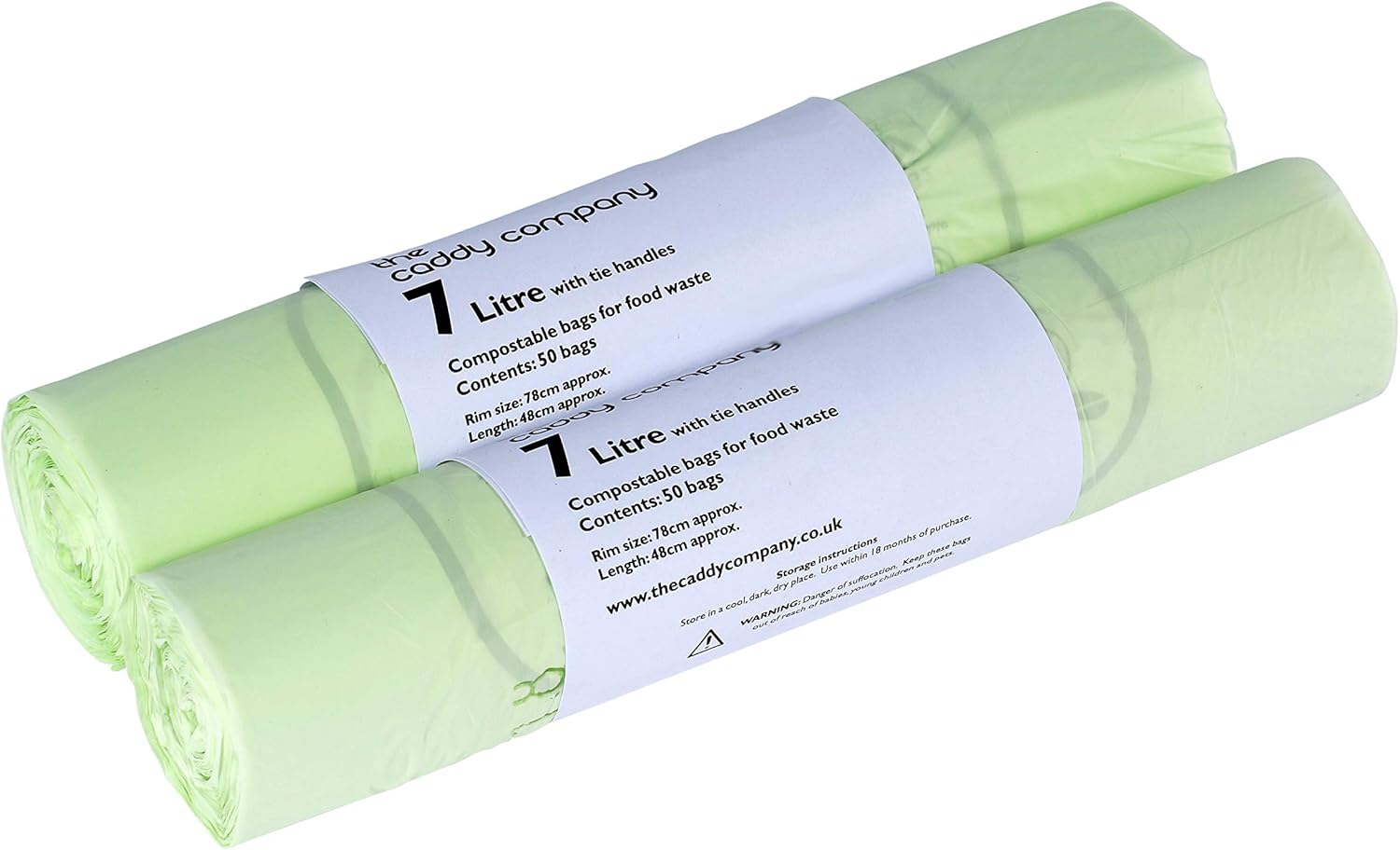 The Caddy Company 7 Litre Tie Handle Compostable Kitchen Caddy Liners