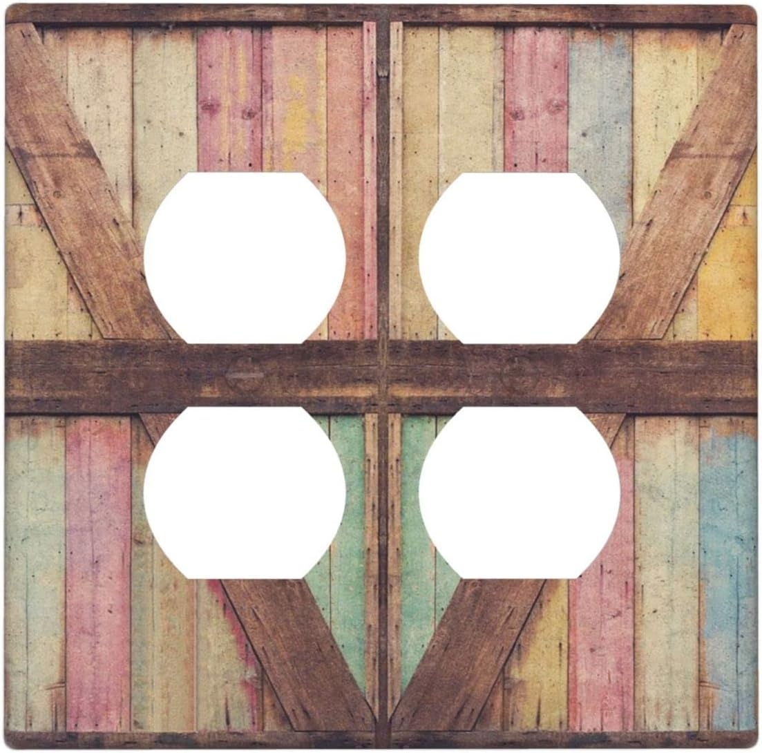 Rustic Farmhouse Rainbow Barn Door Decorative Wall Plate Outlet Covers