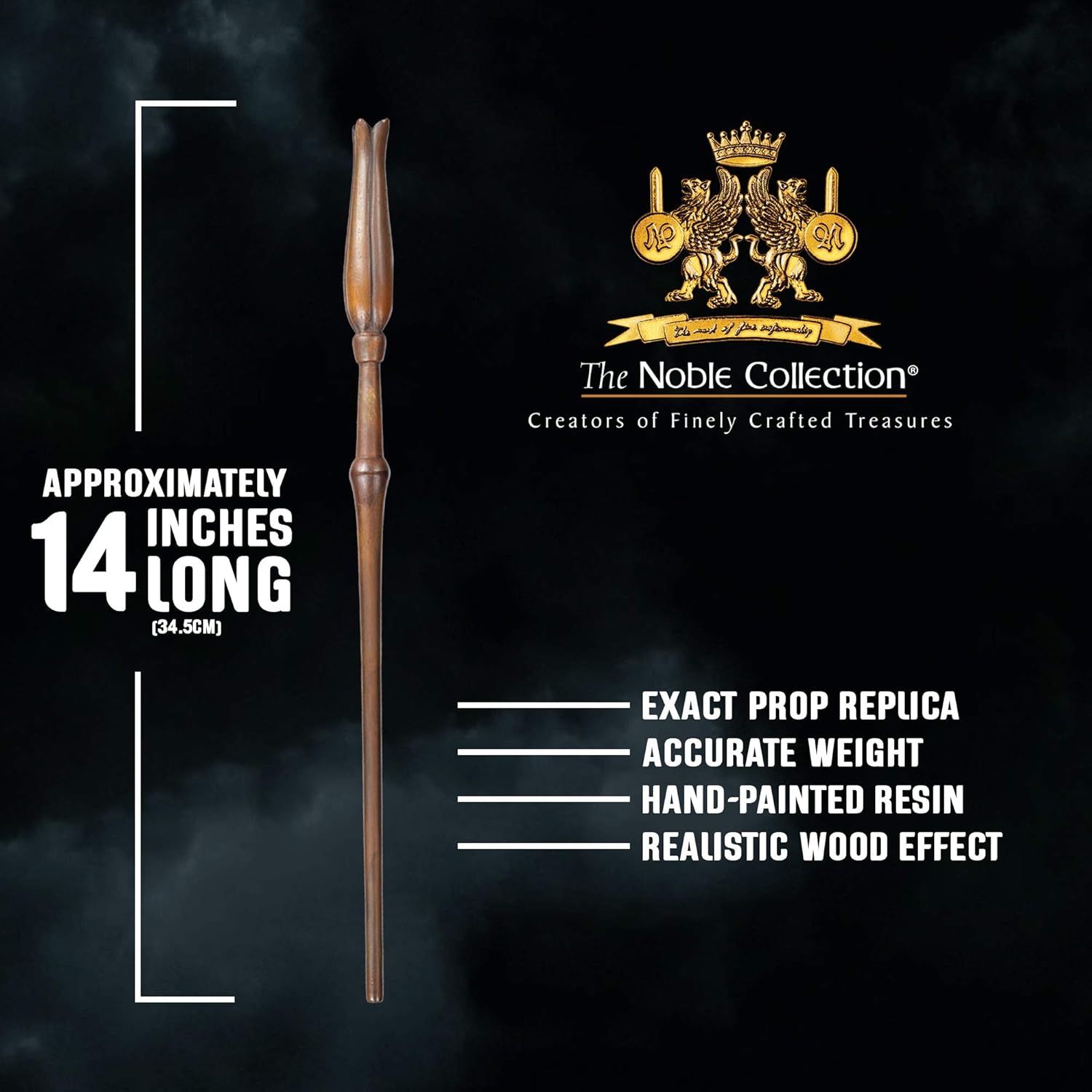 The Noble Collection - Luna Lovegood Wand in A Standard Windowed Box - 14in (34.5cm) Wizarding World Wand - Harry Potter Film Set Movie Props Wands
