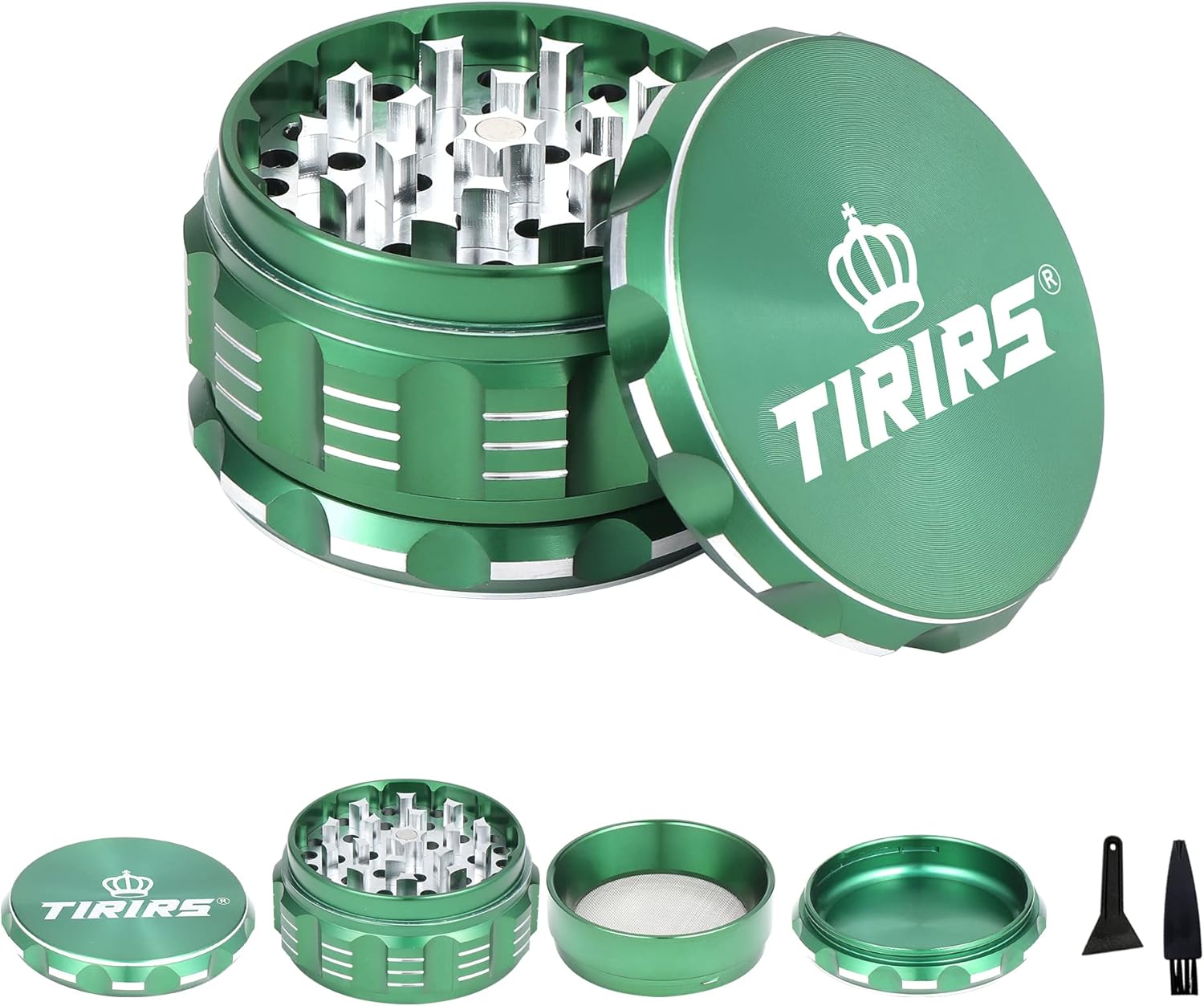 TIRIRS 3 Inches 4 Pieces Premium Herb Grinder Aluminium Large Spice