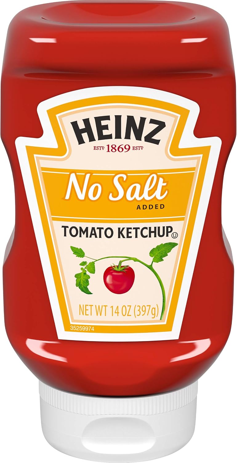 Heinz No Salt Added Tomato Ketchup (14 oz Bottle)