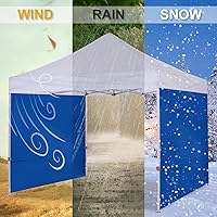 Vista 2 de COOSHADE Instant Canopy SunWall - Toldo de pared lateral de 10 x 10 pies para tienda de campaña desplegable, paquete de 1 pared lateral, color azul