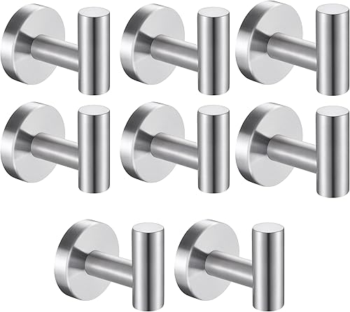 Miniatura 21 de Ganchos para toallas de baño, para bata de baño, gancho de pared negro mate, gancho de pared de acero inoxidable resistente para colgar puerta,