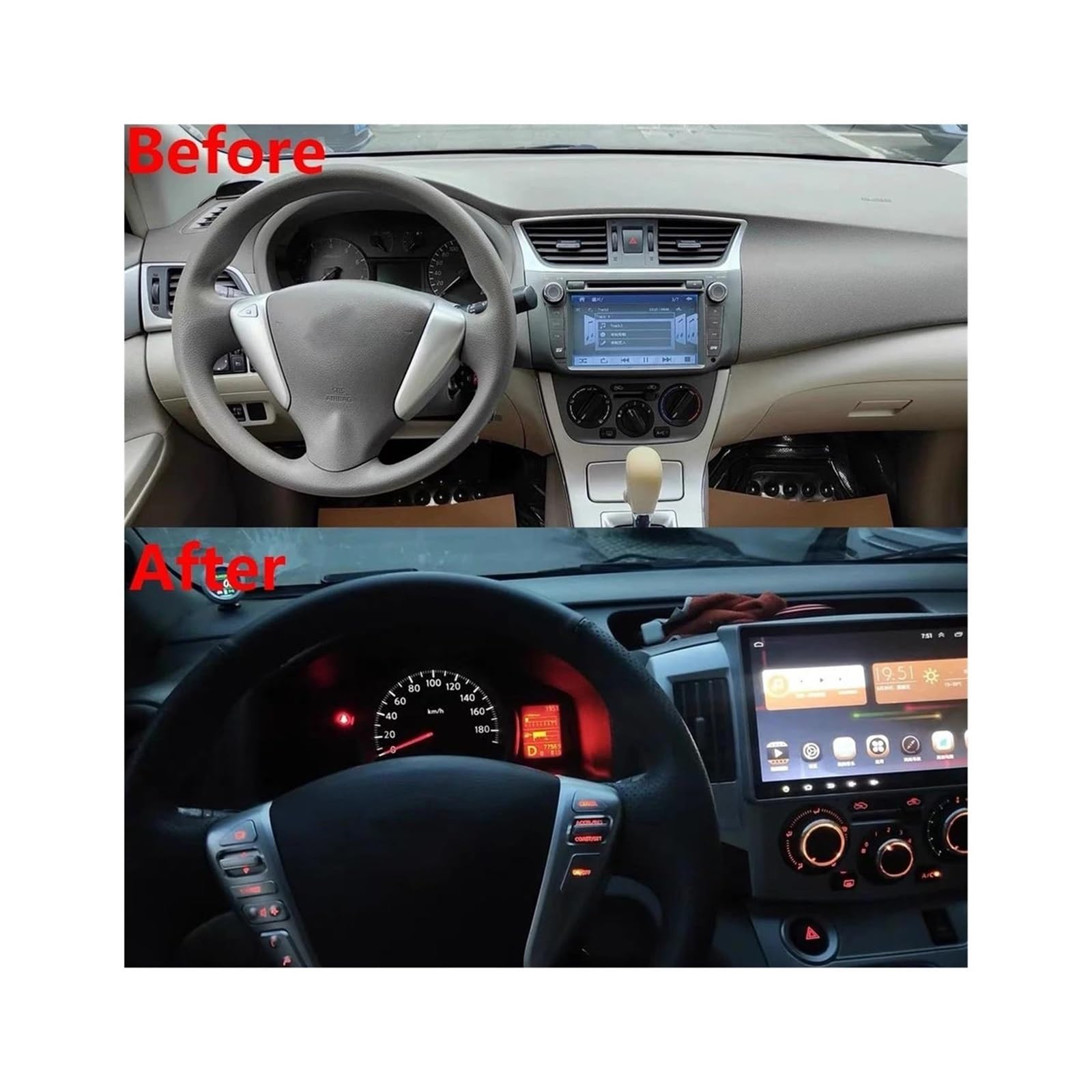 Lenkrad Tasten Schalter Für Nissan Für Sentra 2013 2014 2015 Für Versa 2014-2015 25550-3DA6A Farbe Lenkrad Tasten Tempomat Schalter(Sliver-wire)