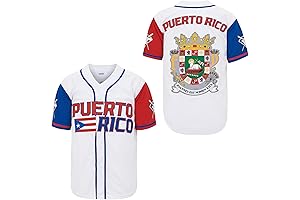 Puerto Rico Baseball Jersey: Embroidered Retro Jersey Inspired By 90S Hip Hop