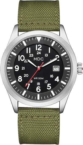 Military Analog Watch Men Army Tactical Field Sport Watch Work Watch Waterproof Outdoor Casual Quartz Wrist Watch - Japanese Movement, 5ATM Water Resistant Green, green, Military