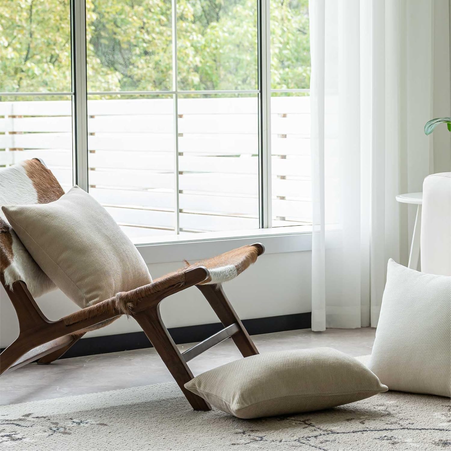 a moment Pack of 2 Decorative Chenille Throw Pillow Covers with Twill Cushion Covers for Sofa Living Room Couch Bed 12x20 Inch Beige - Image 5