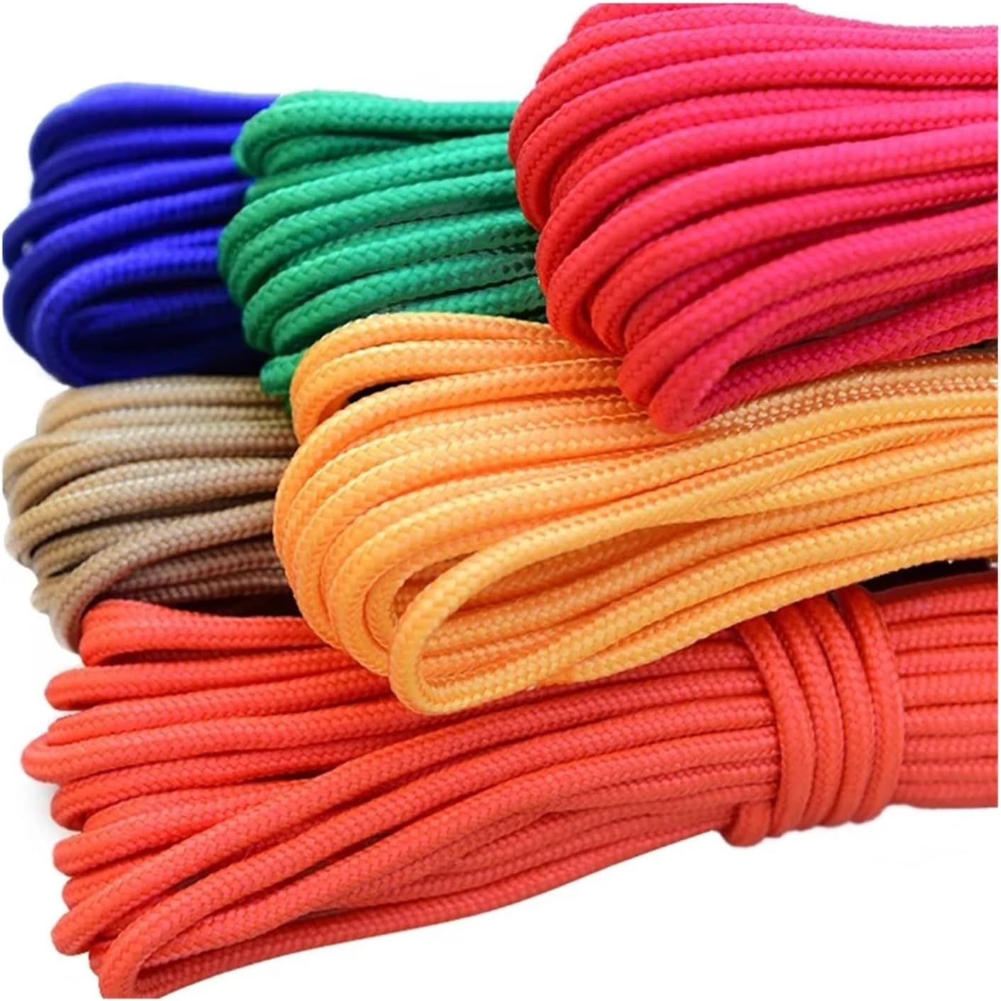 10m 2-8mm Nylon Braided Cord Rope Thread String Strap Necklace Rope for Jewelry Making Crochet for Paracord Bracelet Lanyard(Blue,6mm)