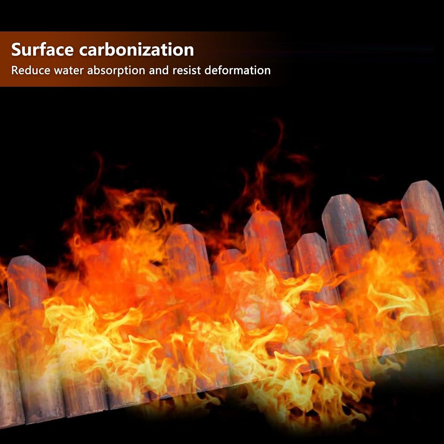 Wooden Garden Edging Border with Spikes Garden Borders for Landscaping Garden Borders Fence Can Be Cut Easy to Bend No Digging Required(Brown,15x120cm/5.9x47.2in)