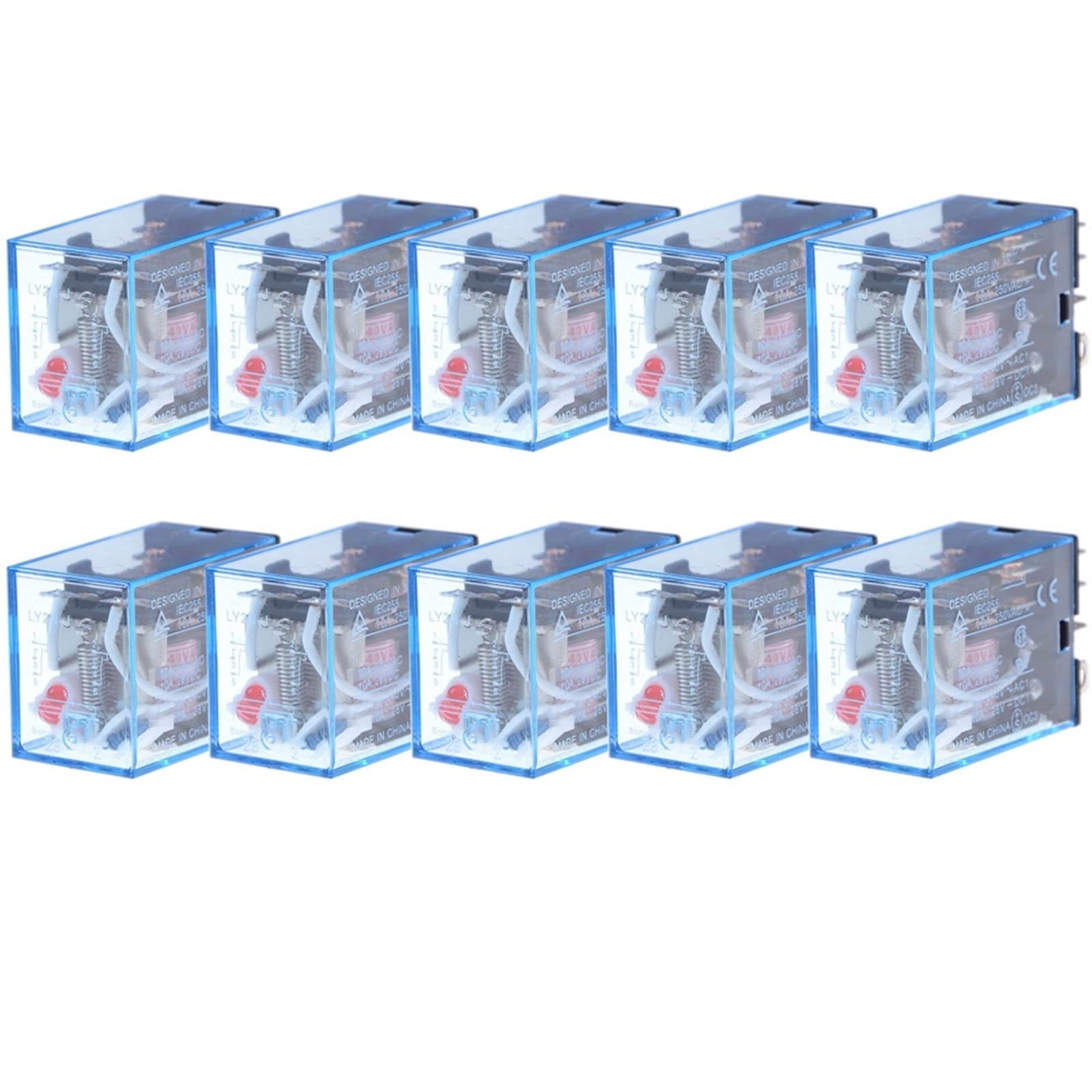 VDOQTLJT 10Pcs Relay LY2NJ DC 12V 24V 36V 48V 110V 220V Small 10A 8PIN Coil DPDT