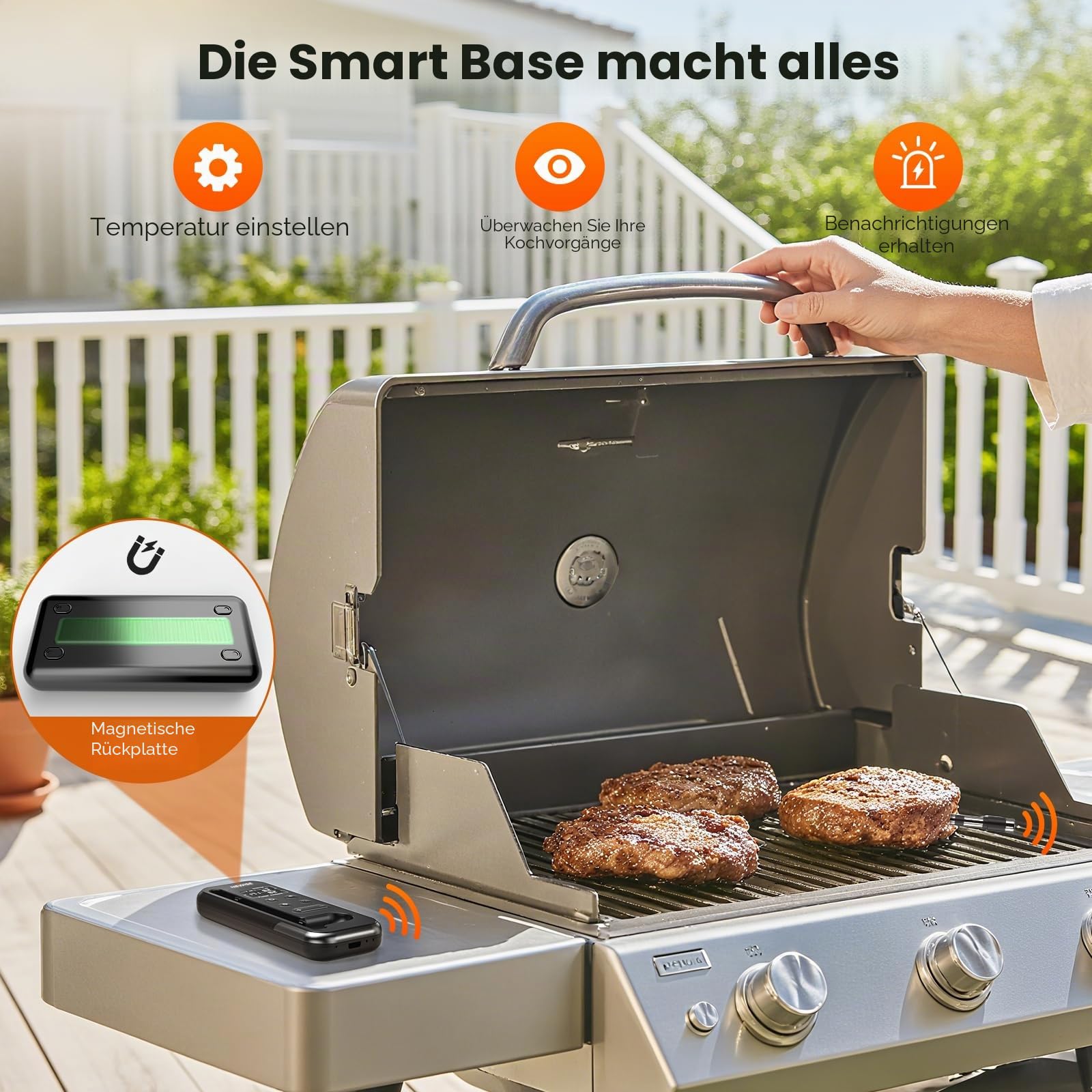 Newise Bluetooth-Fleischthermometer mit Smart-App, 230 m kabellose Reichweite