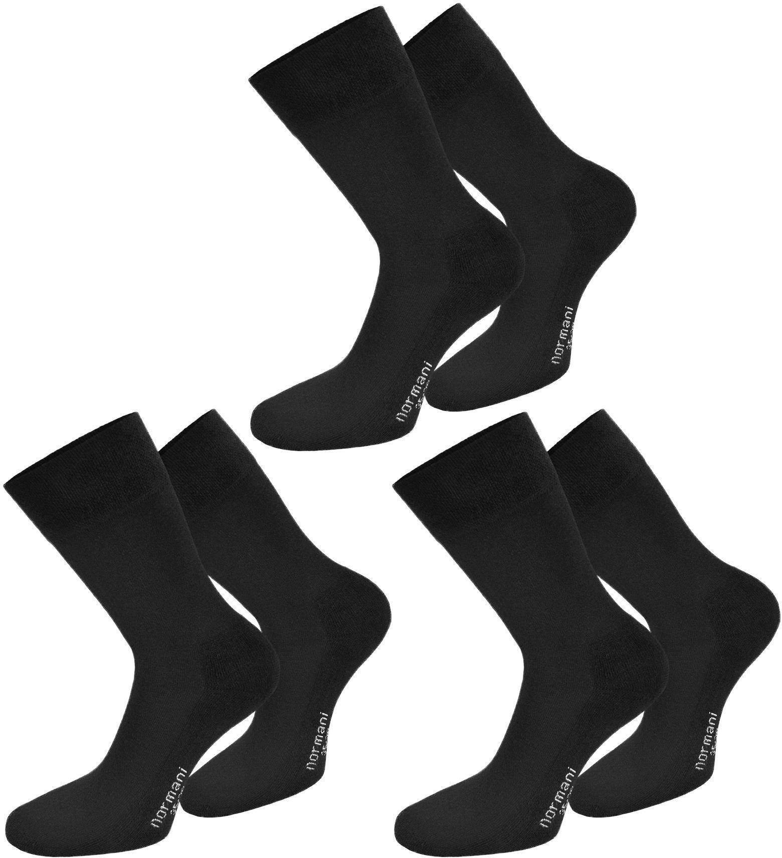 normani 6 Paar Gesundheits Baumwollsocken ohne Gummidruck mit Softrand