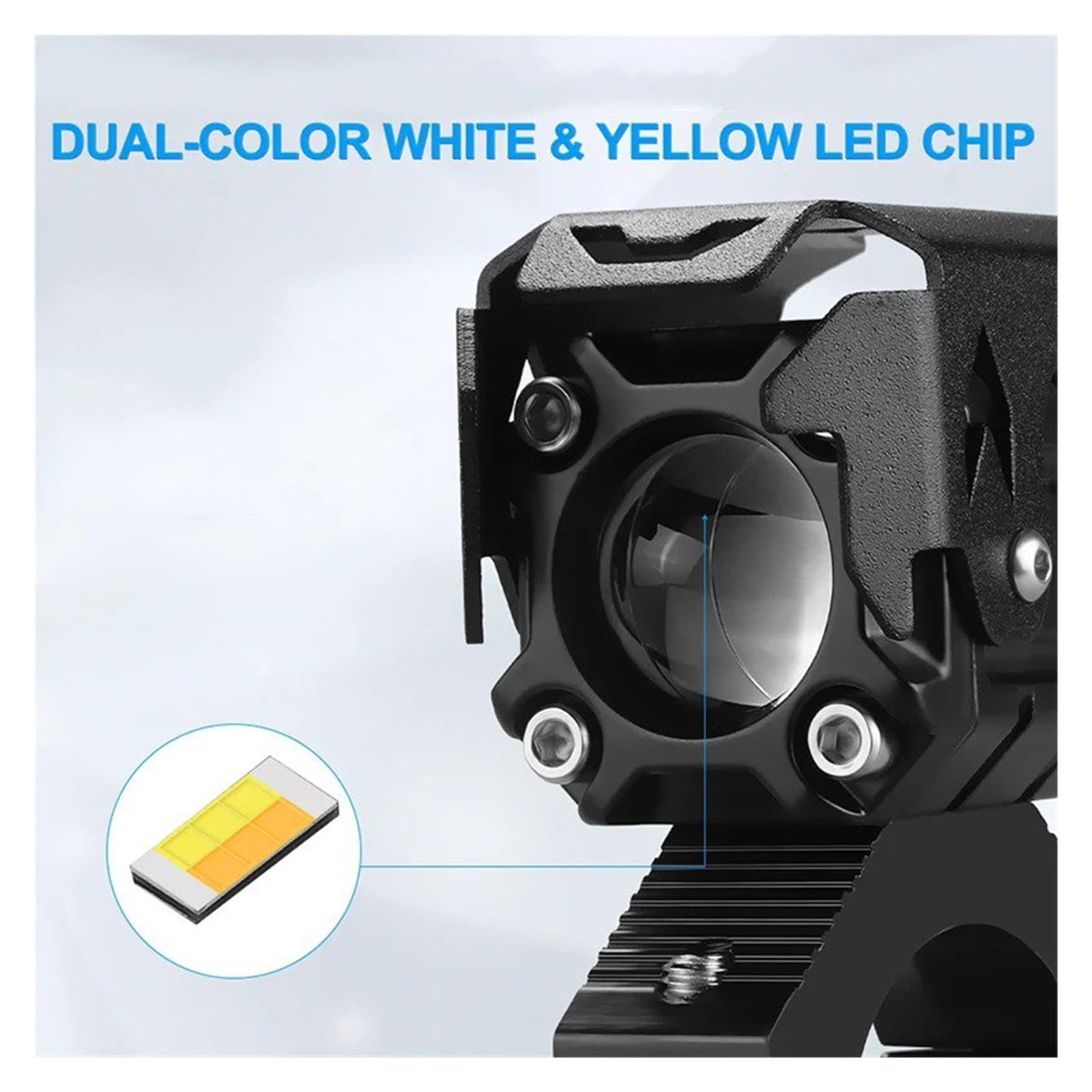 Faros Para Niebla Moto Foco LED Para Motocicleta Lente De Proyector Punto Conducción Amarillo Y Blanco Luces Antiniebla Faros Led Auxiliares