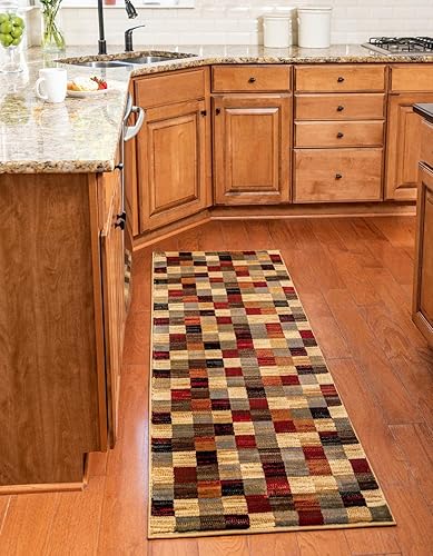 Unique Loom Barista Collection - Alfombra de área Gava (2 pies 2 pulgadas x 3 pies 11 pulgadas, multicolor marrón)