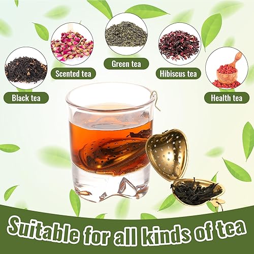 Miniatura 4 de Sumind 50 unidades de filtro de té de acero inoxidable, infusor de bolas, difusor de intervalos más pronunciados de hojas sueltas, filtros de malla