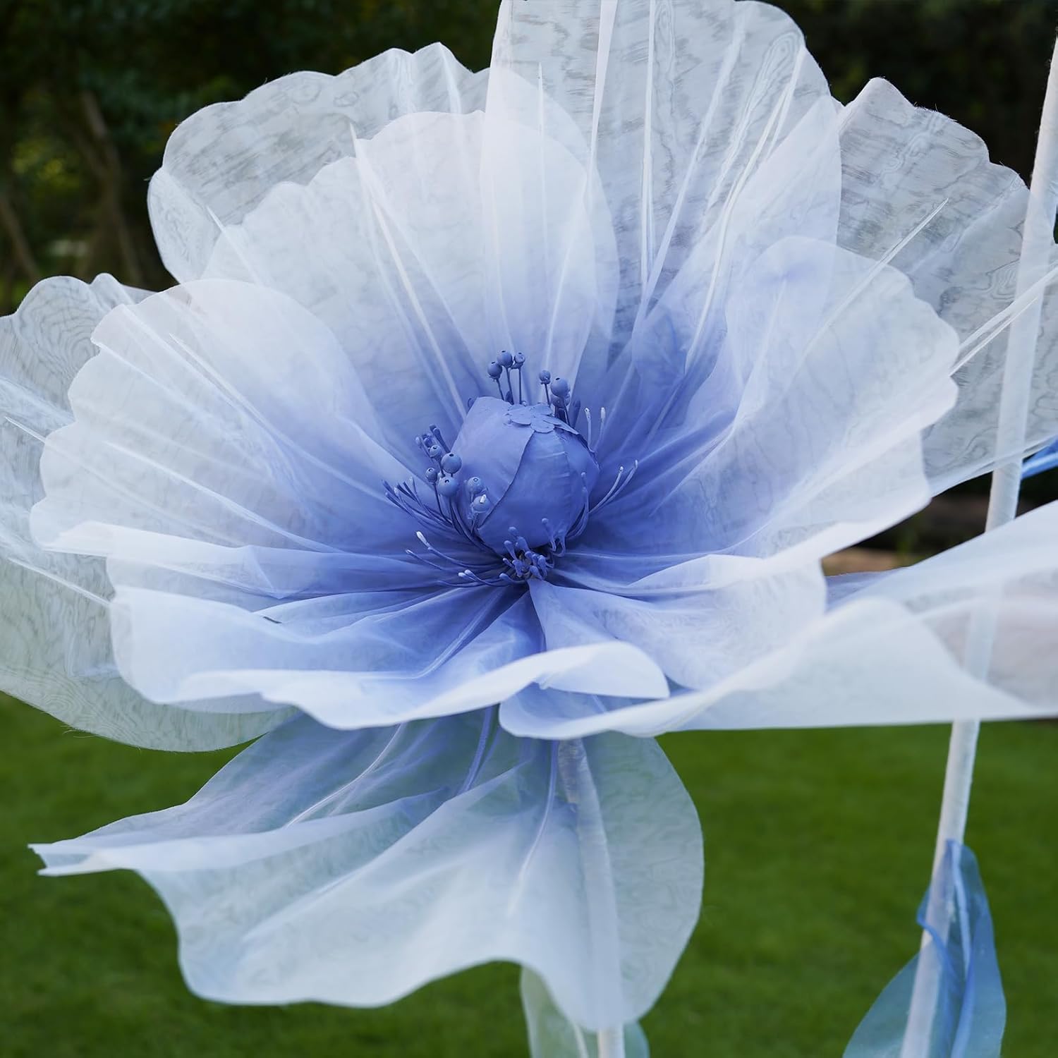 Giant Artificial Flower Decor with Stand,Oversized Freestanding Gradient Statement Flower for Wedding Flower Decor,Event,Commercial Display,Photo Backdrop & Home Decoration (Blue) - Image 4