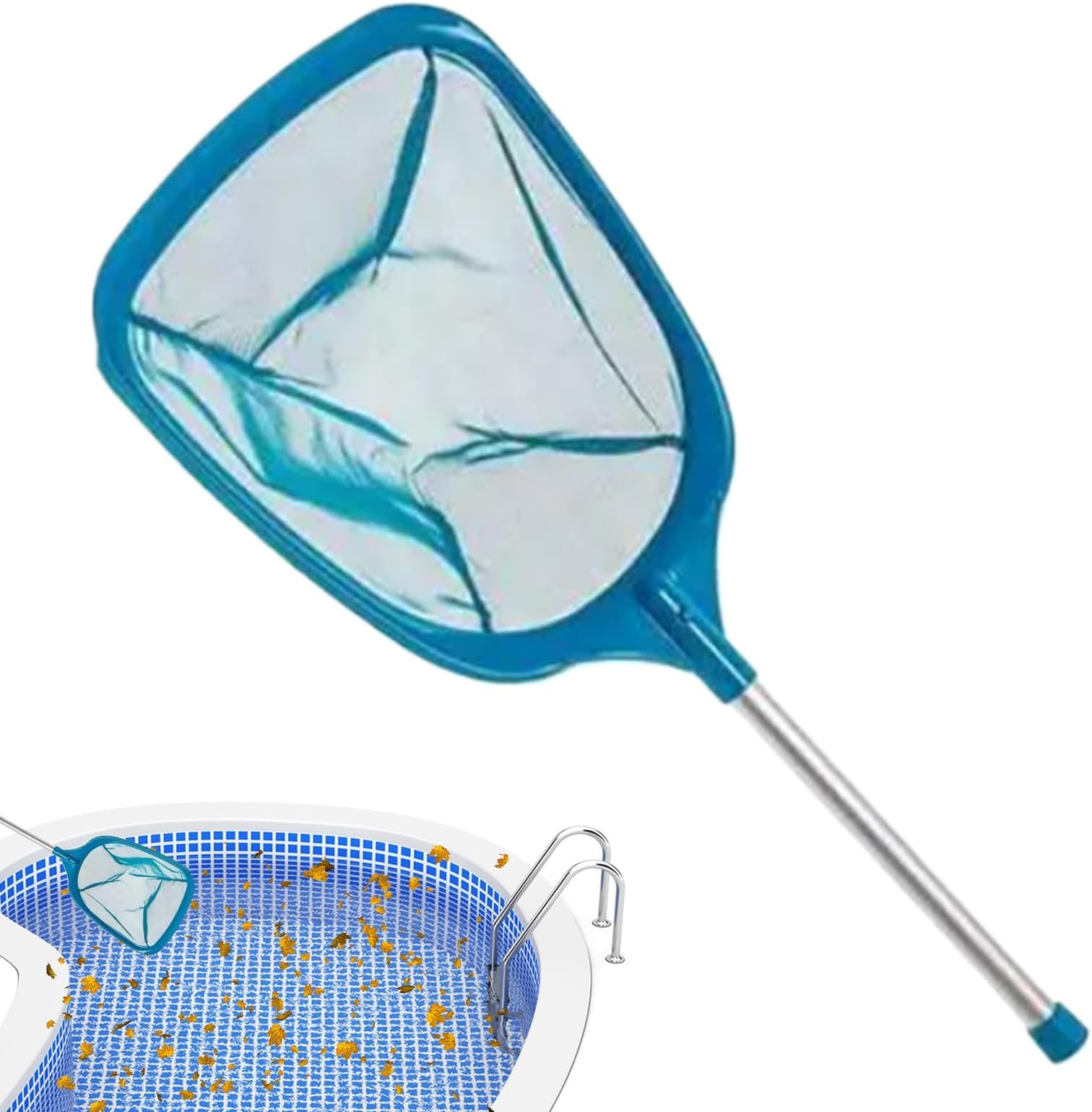 Pool Nets for Cleaning | Mesh Netting Bag | Swimming Pool Leaf Clean Equipment - for Over Ground Inground Backyard Pond Hot Tub Spa Corner Stairs